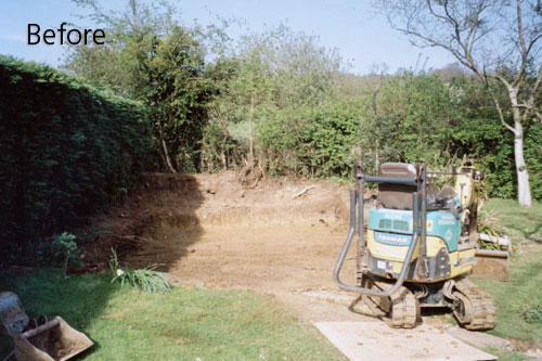 Before  constructing a shed base